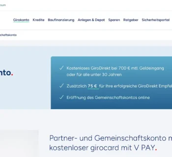 1822direkt Gemeinschaftskonto Startseite