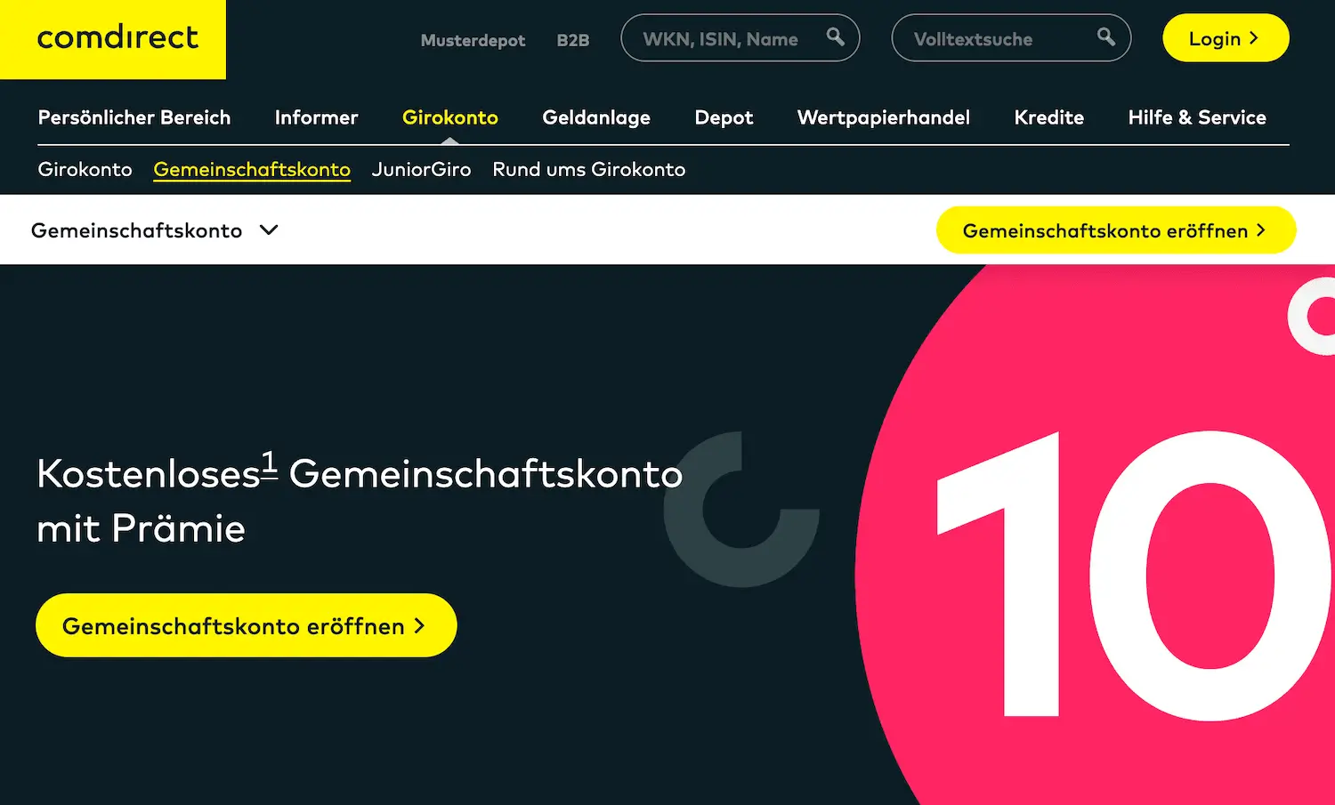 comdirect Gemeinschaftskonto als Familienkonto nutzen