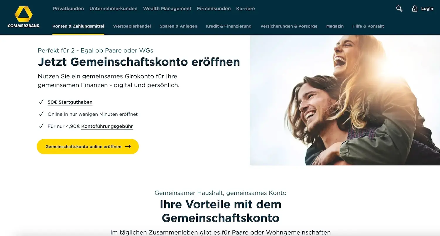 Commerzbank Gemeinschaftskonto Startseite