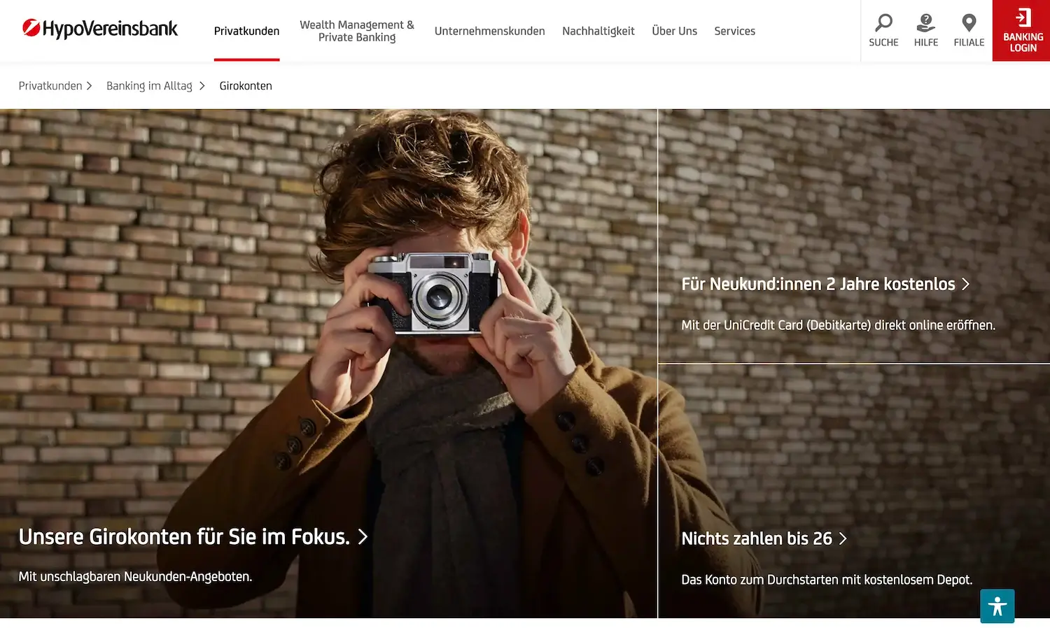 HypoVereinsbank Gemeinschaftskonto Startseite