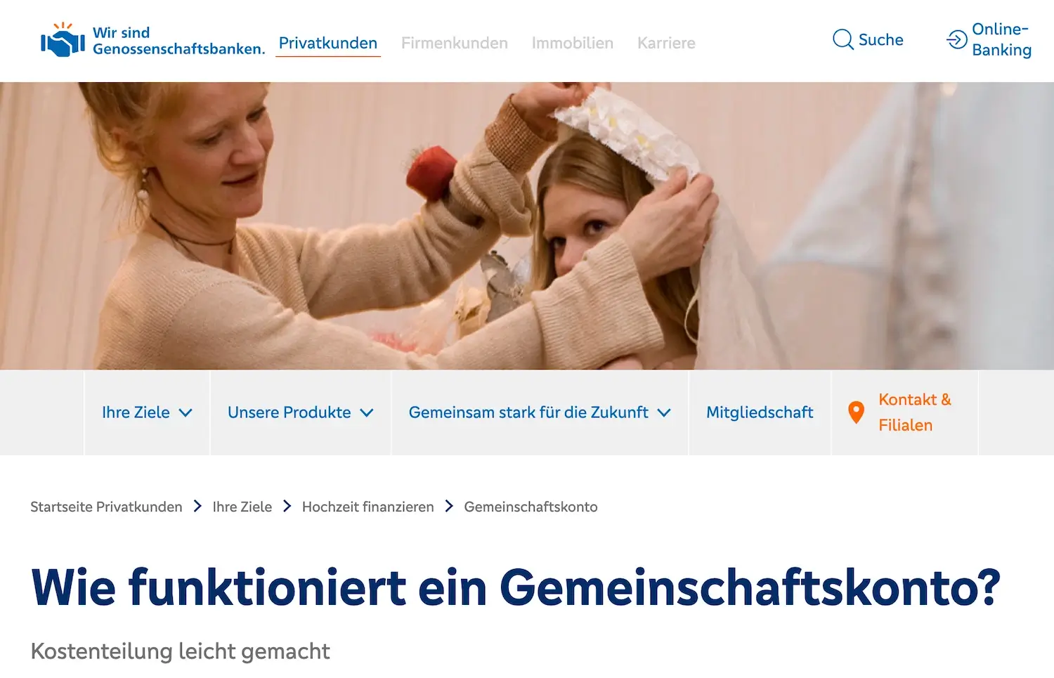 Volksbank Gemeinschaftskonto Startseite